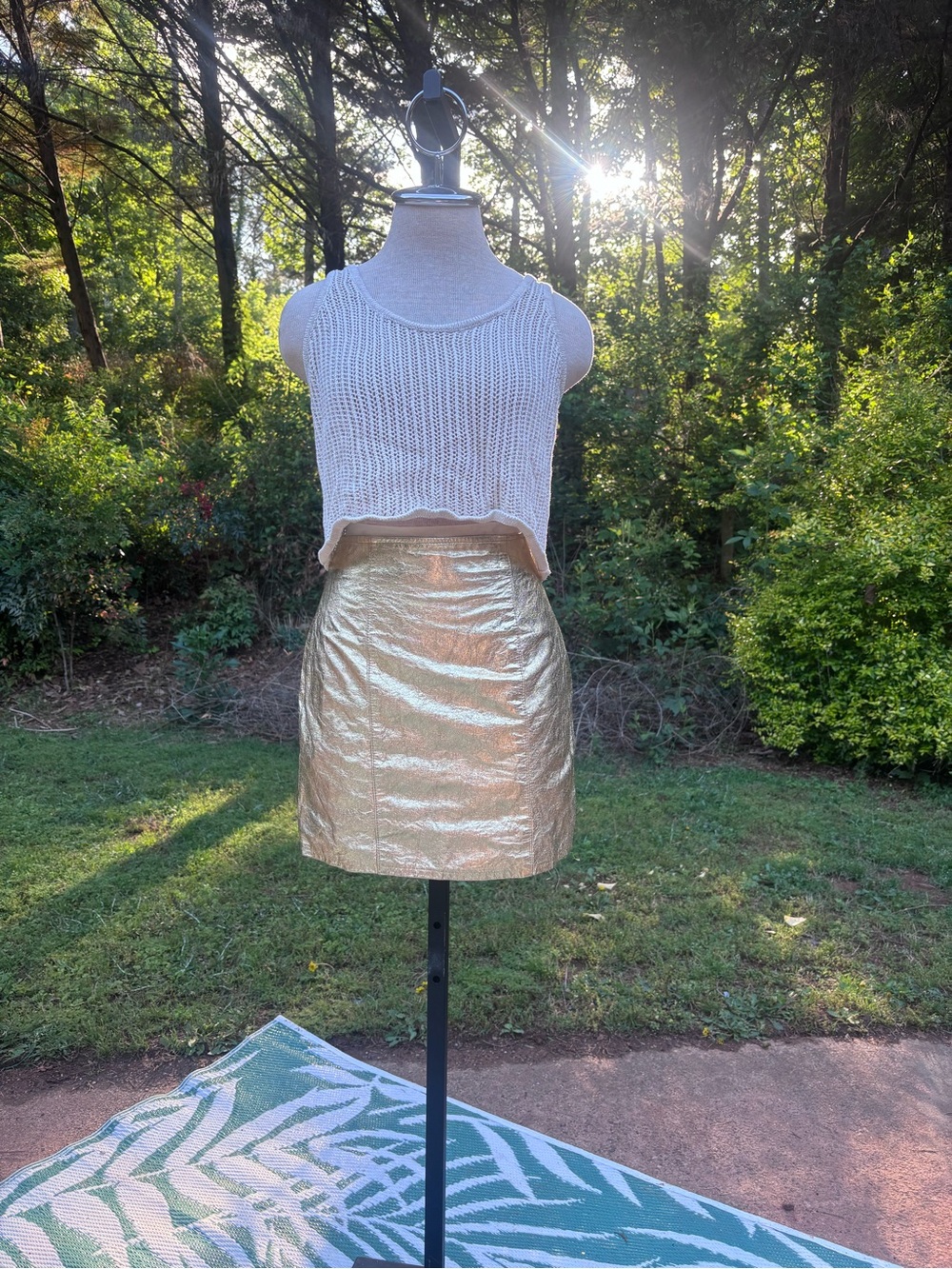 Metallic Gold Mini Skirt - Shimmery Party Pencil Skirt